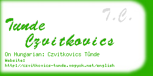 tunde czvitkovics business card