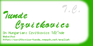 tunde czvitkovics business card